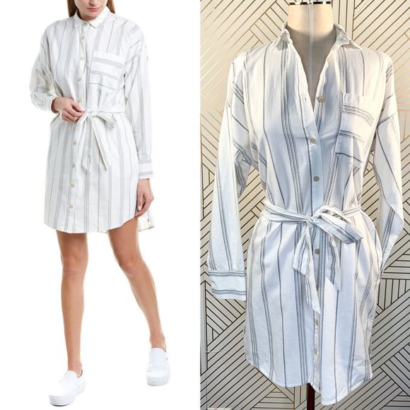 ATM Anthony Thomas Melillo Dresses & Skirts - ATM Anthony Thomas Melillo Stripe Shirtdress Cream